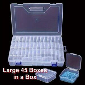 Organizer Box - 45 pcs Clear Plastic Storage Containers In One Big One.